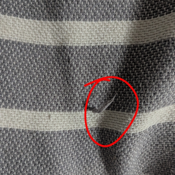 Imani Collective Woven Cotton Throw Blanket Slate/White/Beige Stripes - Picture 12 of 15